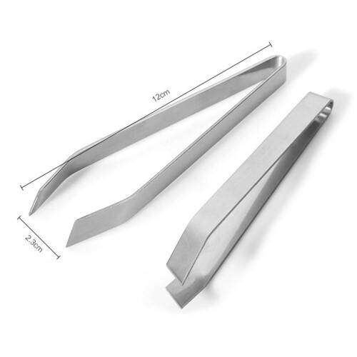 Stainless Steel Fish Bone Tweezer with Beveled Tip for Precise Kitchen Use 1