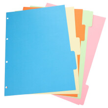 10 Pcs Binders Transparent Dividers Colored Pages Tab