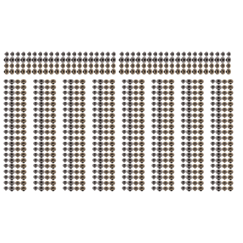 200 Pcs Nickel Brass Chicago Screws 0.4X0.2in For Bookbinding & Leather Projects 3251387650006