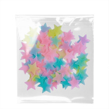 100Pcs Multicolored Glow-in-the-Dark Star Wall Stickers, Reusable Plastic Decals for Home Decor – Compatible with Smooth Surfaces