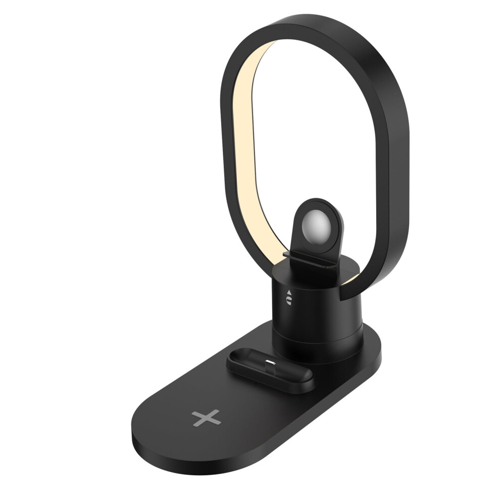Wireless Magnetizing Bedside Lamp & 4-In-1 Charging Station, Compatible With Qi Devices Â Black 9097180915201