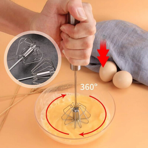 Stainless Steel Semi-Automatic Whisk 3pcs 1