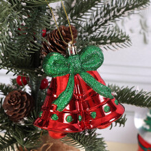 Christmas Bell Hanging Ornament 3.9in Pendant Red Train Bells Gift Box Christmas Tree Ornaments Dress Up Props