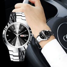YZHENDEC Luminous Steel Watch for Men – Quartz, Coffee Gold Stainless Steel, Double Calendar, Compatible with YZHENDEC
