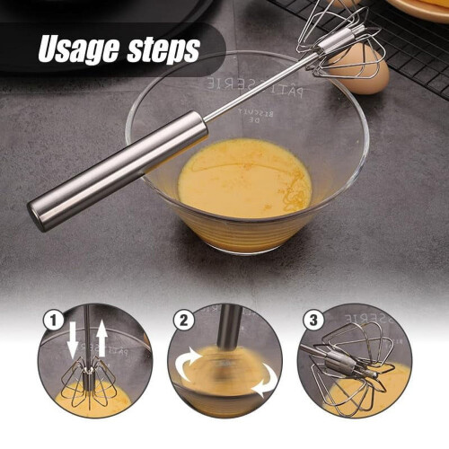 Stainless Steel Semi-Automatic Whisk 3pcs 2