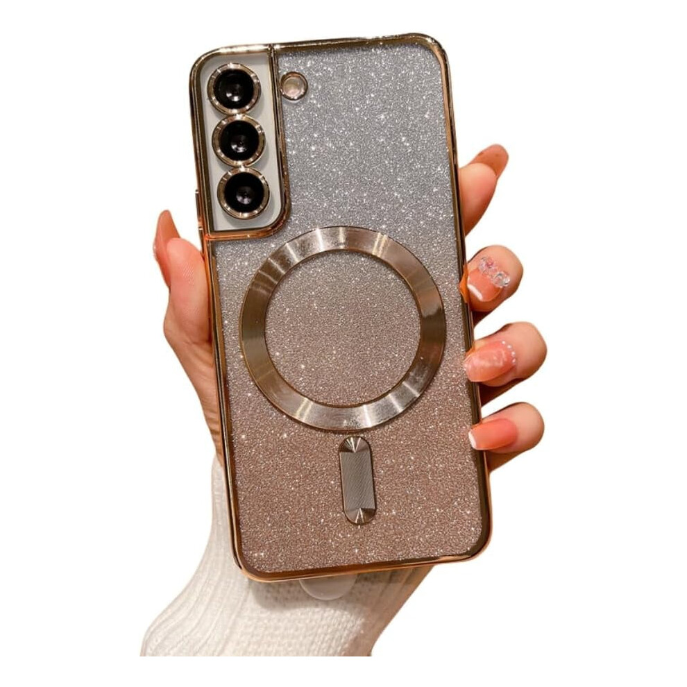 Electroplating Gradient Glitter Phone Case With Magnetic Suction, Simple & Stylish—Compatible With Samsung Galaxy S23/S22/S21/S20 9479868078345