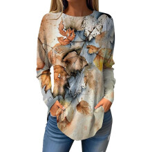 Crop-Top mit Wasserfallausschnitt für Damen, Damenblusen, Tops mit Rundhalsausschnitt für Damen, Trendybeige L Beige L