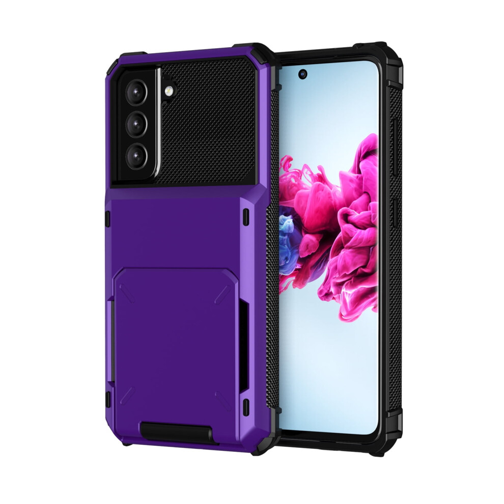 Rugged Wallet Case For Samsung Galaxy S20 Fe & S20 Fe 5G (6.5"), Military-Grade Drop Proof, Card Slot Purple 9341593725262