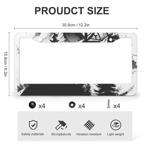 Mountain Compass License Plate Frames Metal 2-Pack 2