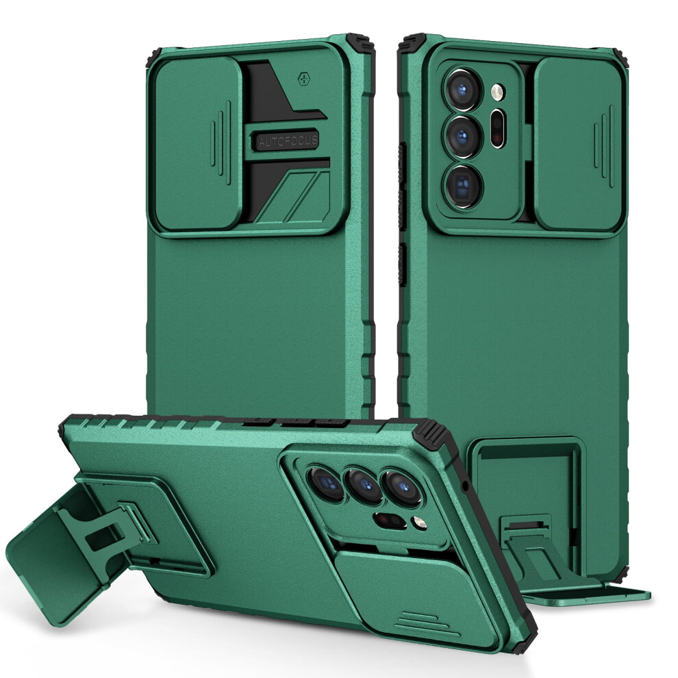 Luxury Slide Lens Case For Samsung Galaxy Note 20 Ultra (6.9") Â Shockproof, Drop Protection, Kickstand, Ultra Slim, Dark Green 9341593725422