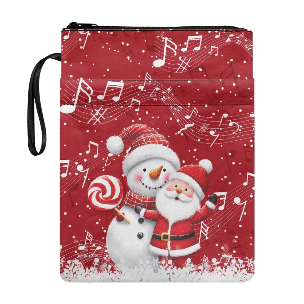 Book Cover Sleeve With Santa & Snowman Pattern Â 11.4 X 354484903280