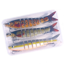 3Pcs Slow Sinking Fishing Baits Multiple Sections Fishing Lures 3D Artificial Fishing Lures Swimbait