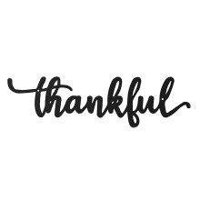 Décoration murale en métal noir rustique découpé « Thankful » 12 x 3,4 pouces