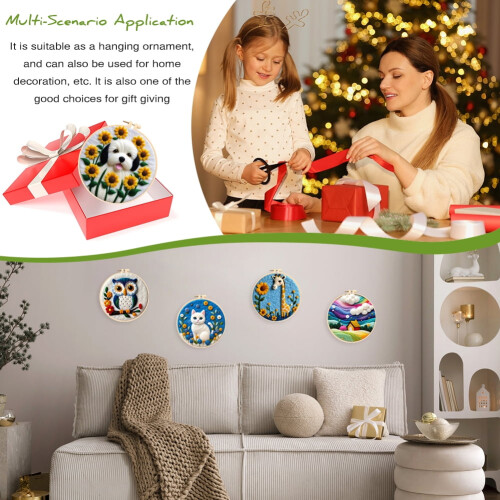 DIY Needle Felting Kit Beginner-Friendly Wool Painting Craft Set Type 7 2
