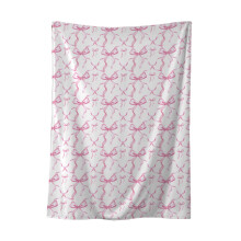 Plaid rose à nœud Coquette en flanelle 68,5 x 99 cm