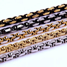 Rozsdamentes acél bizánci lánc nyaklánc ezüst 6 mm 18 hüvelyk