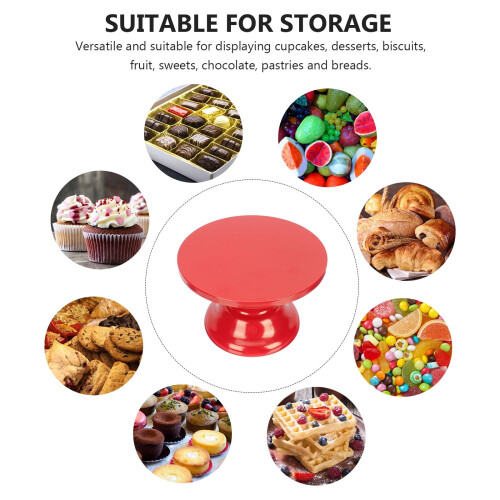 1Pcs Red Iron Vintage Cake Plate for Home Use 2