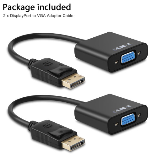 Προσαρμογέας DisplayPort σε VGA - Μετατροπέας 1920x1200HD για προβολέα/οθόνη με επιχρυσωμένες 2