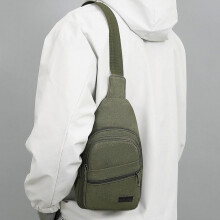Grüne Umhängetaschen für Damen und Herren – Strapazierfähige Bauchtasche, Brusttasche mit Fächern, geeignet für Alltag, Sport und Reisen