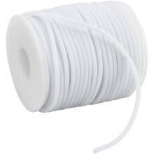 32,81 meter solid gummisnor 3 mm hvit plasttau gummislangesnor rund snor perlesnor for DIY-håndverk
