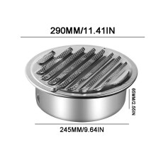 Round Louvered Air Vent Cover, Stainless Steel Exhaust Vent, Compatible with Range Hoods & Ceiling Vents