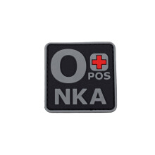 Blood Type POS NKA Medical PVC Patch, 3D Rubber, Noctilucent