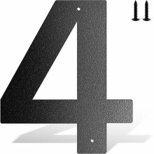 Plaque d'adresse extérieure moderne en métal noir de 15 cm (6 pouces) pour maison, boîte aux lettres, bureau, rue et porte ; installation durable.