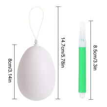 24-Pc White Easter Egg Craft Kit with Markers, Unfinished Plastic Eggs for DIY Decorating – Compatible with Kids' Art & Party Activities