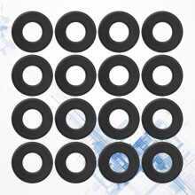 Worgeous Foosball Machine Rod Washers Pack of 16 Black PVC Gaskets for Standard Tables