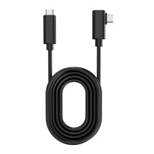 Cabo USB-C para USB-C em ângulo reto, carregamento rápido de 3A e transferência de dados em alta velocidade, revestimento em alumínio trançado,