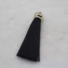 2pcs 8cm Tassel Trim Craft Jewelry Making DIY Accessory Pendant Curtain Tassel-7# black-2pcs