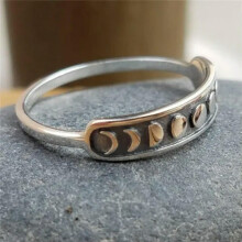 Retro 925 Silver Rings Moon Star Jewelry Women Party Band Ring Gift Size 6-10-Silver-7