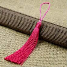 1X Ice Silk Tassel Trim Key Chian Handbag Pendant Jewelry Making DIY 4.7''-16# rose red