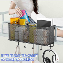 Clearance Hanging Basket for Bedside, Bathroom & Dorm – Storage Rack for Bedding, Toiletries, Net Basket Compatible with All Hooks