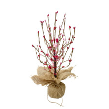 Artificial Love Berry Table Centerpiece on Wooden Stake – Wedding & Valentine's Day Indoor Decoration for Dining Table, Mantel, Romantic Scenes
