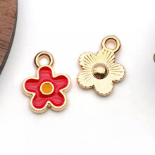 10/30pcs Alloy Enamel Charms Pendants for Jewelry Making Earrings Bracelet-2# 10pcs chrysanthemum 10x13mm
