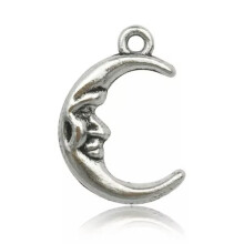 10/15pcs Sun Moon Star Antique Silver Charms Pendants for Jewelry Making DIY-16# 10pcs moon face 1522mm