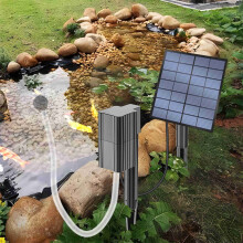 Ground Water Pump Kit Inserting Oxygenator Aerator with Hose Stone for Pond Fish Tank Garden Compact Solar Powered Christmas Gifts Home