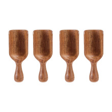 4 PCS Acacia Wood Scoops for Canisters – Coffee, Sugar, Flour, Spices, Bath Salt & More – Compatible with Standard Jars
