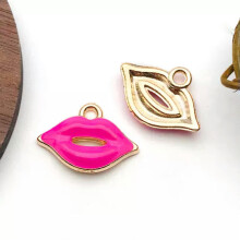 10/30pcs Alloy Enamel Charms Pendants for Jewelry Making Earrings Bracelet-27# 10pcs lip 18x13mm