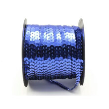 100 Yards 6mm Flat Sequin Sew On Trim Strip Trim Lace Craft Costume Sewing Craft-Royal Blue