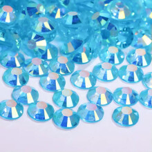 5,000 Transparent AB Acrylic Round Flatback Rhinestone Glue on Gems 4mm SS16-Aqua Blue AB