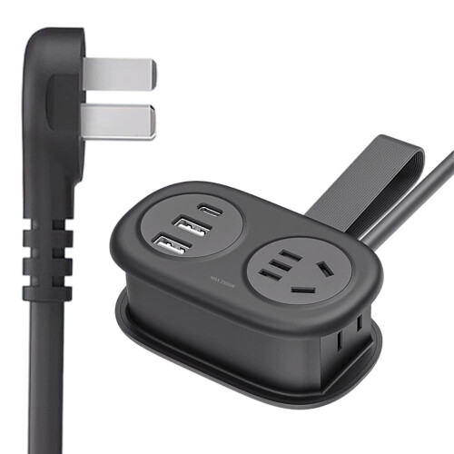 Πολύπριζο ταξιδιού 5 σε 1: 2AC, 2USB-A, 1USB-C, καλώδιο 5 ποδιών – Συμβατό με