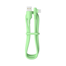 Cabo USB-C de carregamento rápido em ângulo reto de 90, cabo de silicone trançado de 3A, design micro cotovelo de 25 cm para jogos e uso ao lado