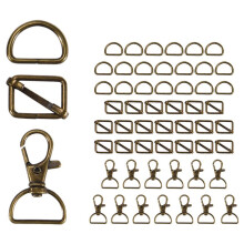 56 Pezzi Ganci Portachiavi con Anelli un D Set Hardware Borsa per Borsa Che Fa Moschettoni Moschettoni Chiusure Girevoli con Fibbia Scorrevole