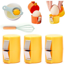 Quick Split Egg Opener & Separator, Stainless Steel Egg Shell Breaker – Compatible with Raw Eggs