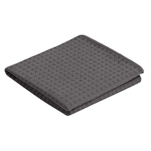 Microfiber Waffle Weave Dish Cloths, Ultra Absorbent, Fast Drying, Solid Black, 30x30cm, 1 Pack