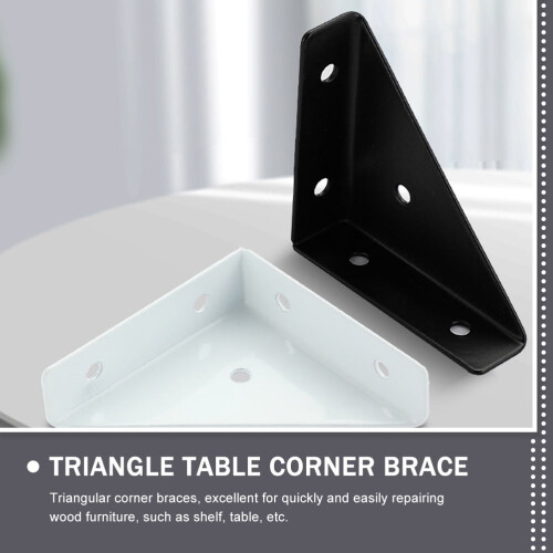 corner brace 4pcs Heavy Duty Black Corner Brackets - Triangular Iron Joint Angle Braces,3.62"X2.6"X0.79" 1