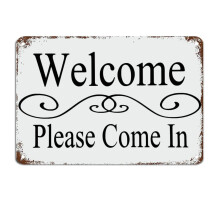 Welcome Please Come in Closed for Lunch Metal Sign with Funny Quotes Metal Tin Sign Motivational Wall Art Rustic Wall Decorations Size: 12 x 16 inch