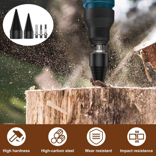 2 τεμάχια μύτες σχισίματος καυσόξυλων (32mm/42mm) – Χάλυβας υψηλής περιεκτικότητας σε 1